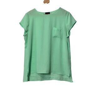 The Limited Women's Green Short Sleeve Pocket Blouse Size L